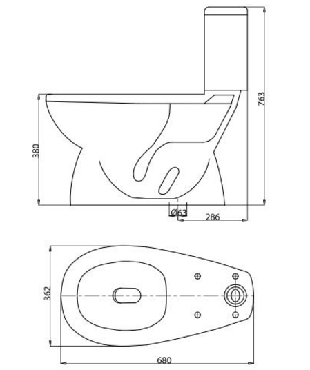 Bồn cầu két rời viglacera VT18M