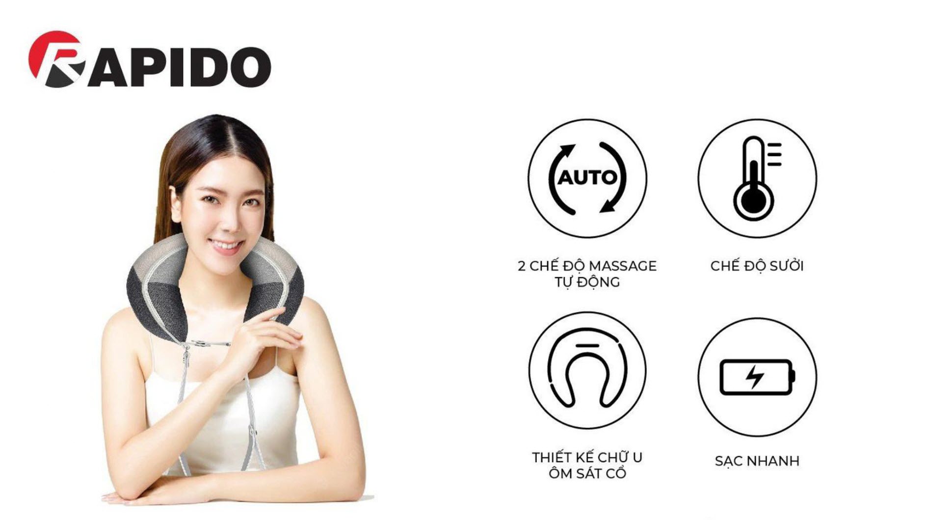 Máy massage cổ Rapido RNM 010 Máy massage cổ Rapido RNM 010