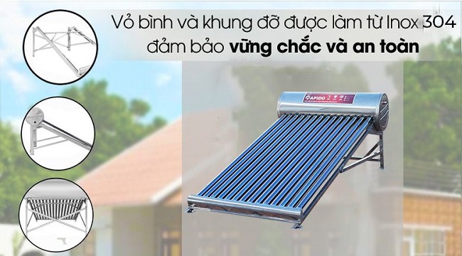 Máy nước nóng mặt trời RAPIDO 240L Máy nước nóng mặt trời RAPIDO 240L