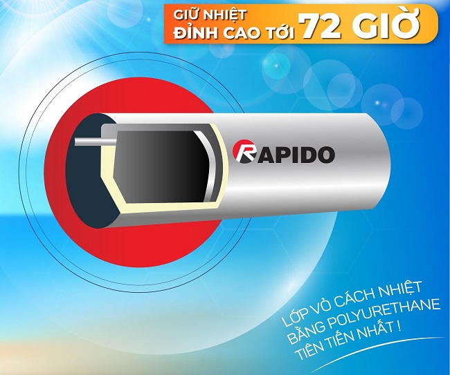 Máy nước nóng mặt trời RAPIDO 240L Máy nước nóng mặt trời RAPIDO 240L