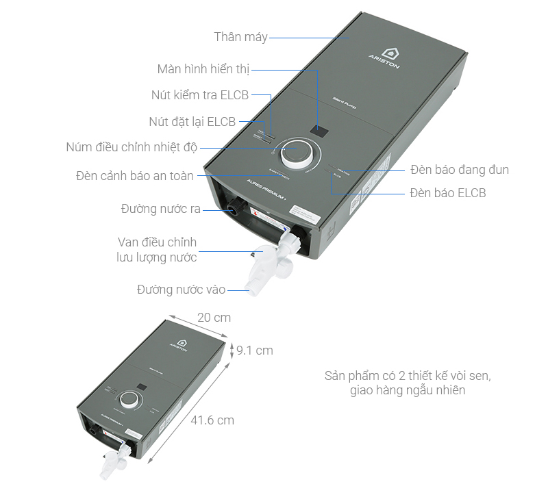 Máy nước nóng trực tiếp Aures Premium+ Máy nước nóng trực tiếp Aures Premium+