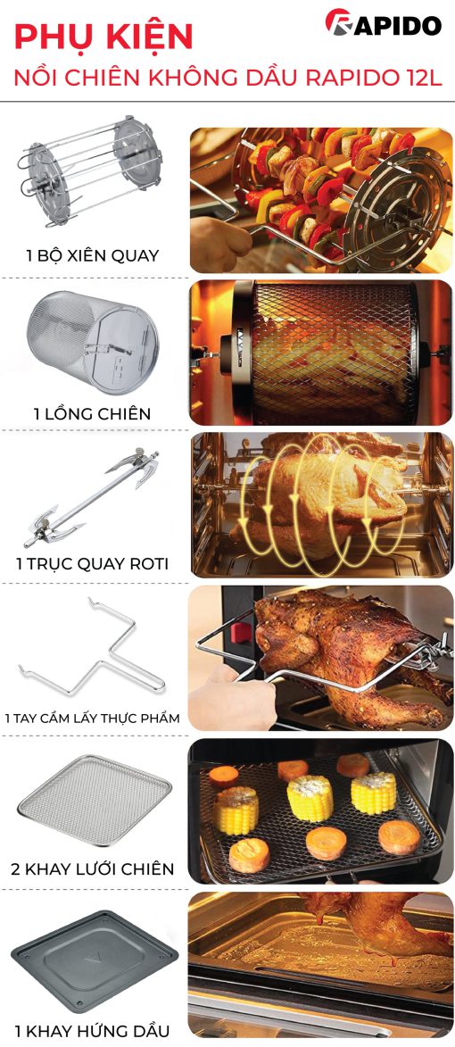 Nồi chiên không dầu RAF-12D Nồi chiên không dầu RAF-12D
