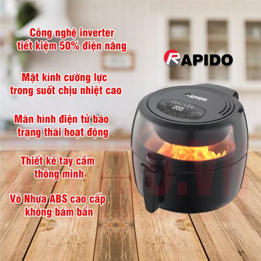 Nồi chiên không dầu Rapido RAF-6.5D Nồi chiên không dầu Rapido RAF-6.5D