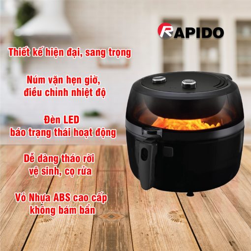 Nồi chiên không dầu Rapido RAF-6.5M2 Nồi chiên không dầu Rapido RAF-6.5M2