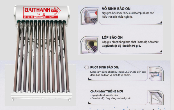 Tính năng vượt trội máy nước nóng Đại Thành Gold