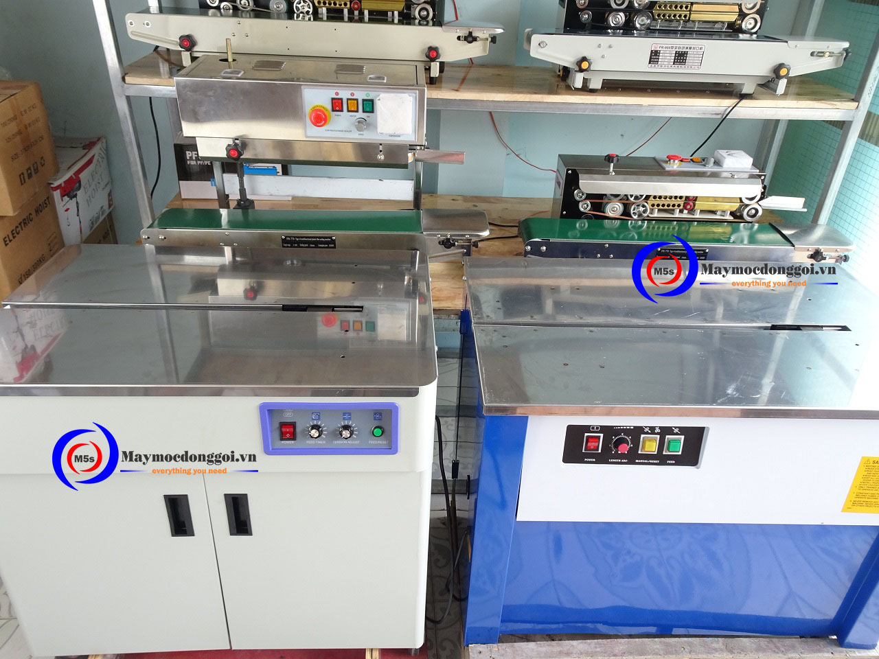 Máy đóng đai thùng carton bán tự động DBJ-1 Máy đóng đai thùng carton bán tự động DBJ-1