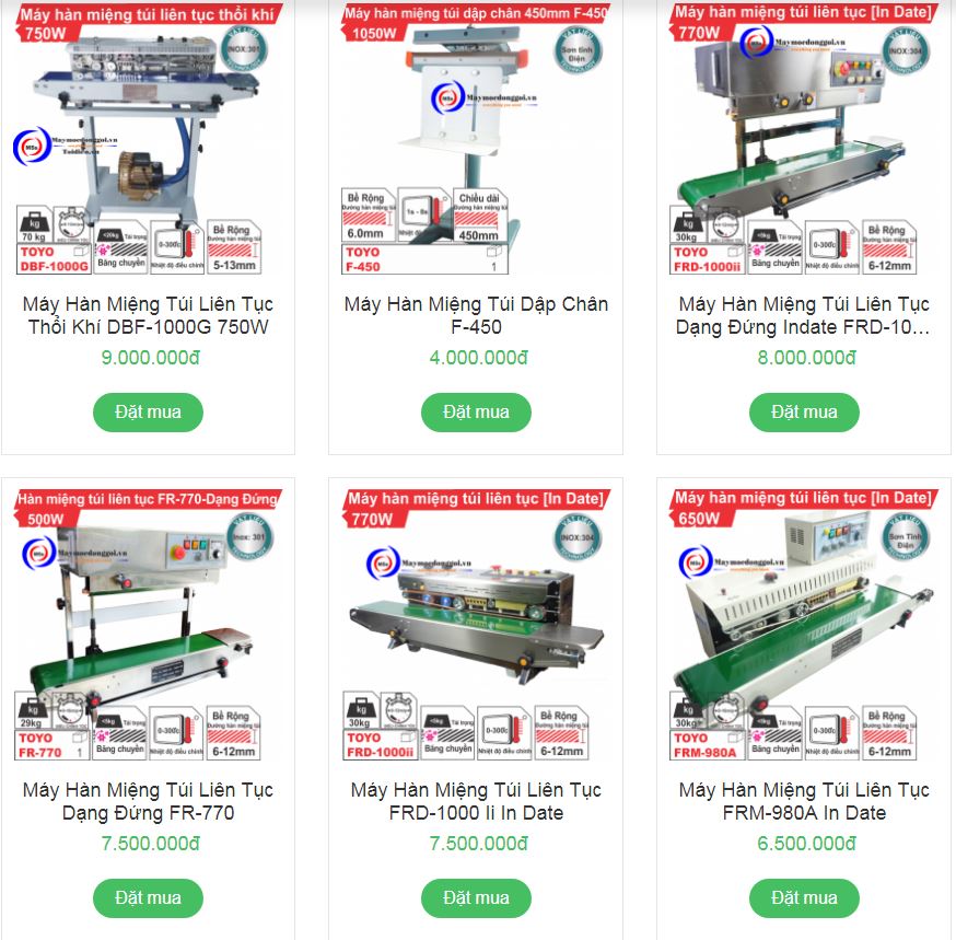 máy hàn miệng túi liên tục Cách phân biệt máy hàn miệng túi liên tục chính hãng chuẩn xác nhất