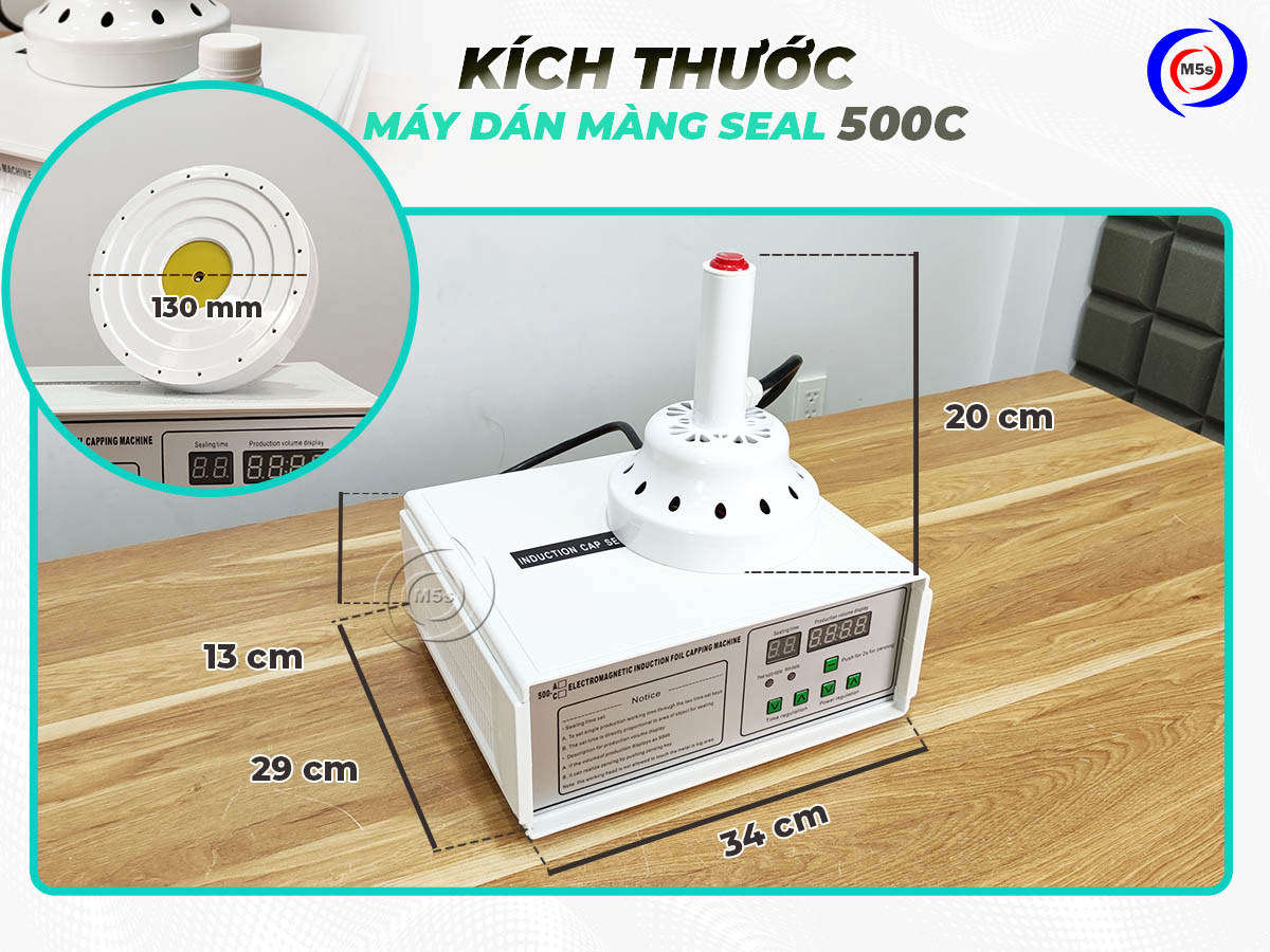 Máy dán màng seal 500c - Đường kính seal 130 mm