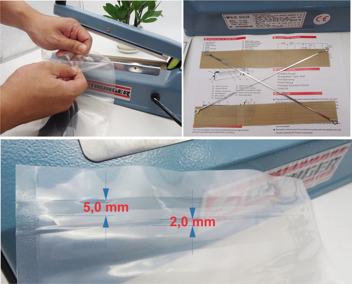 Máy hàn miệng túi mini dập tay Máy hàn miệng túi mini dập tay