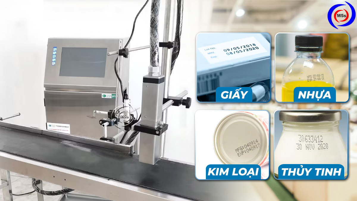 Máy in date công nghiệp trên chất liệu giấy, nhựa, kim loại, thủy tinh Máy in date công nghiệp trên chất liệu giấy, nhựa, kim loại, thủy tinh