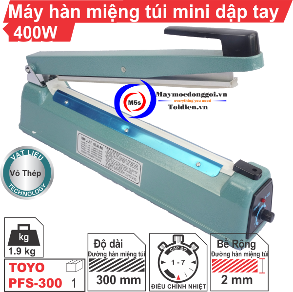máy hàn miệng túi dập tay Máy hàn miệng túi PFS 400 và những loại máy hàn miệng túi dập tay tương tự