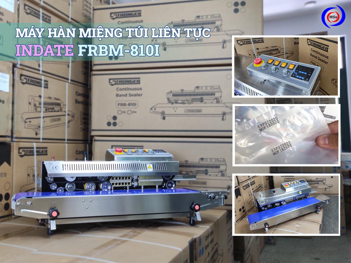 Máy hàn miệng túi liên tục có in date FRBM-810I Máy hàn miệng túi liên tục có in date FRBM-810I