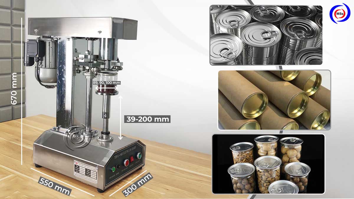 Kích thước của máy viền mí lon TDFJ-160 Kích thước của máy viền mí lon TDFJ-160