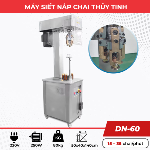 máy siết nắp chai thủy tinh DN-60 máy siết nắp chai thủy tinh DN-60