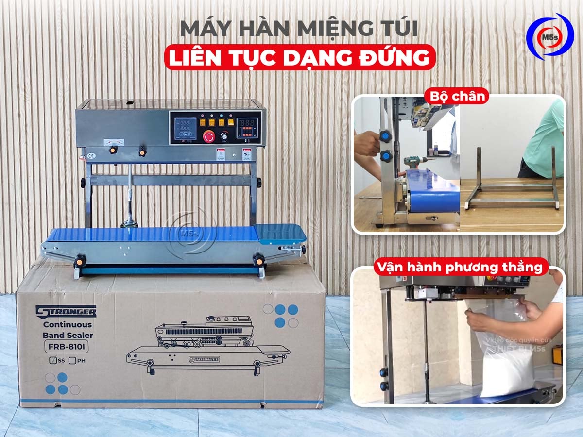 Máy hàn miệng túi liên tục dạng đứng Máy hàn miệng túi liên tục dạng đứng