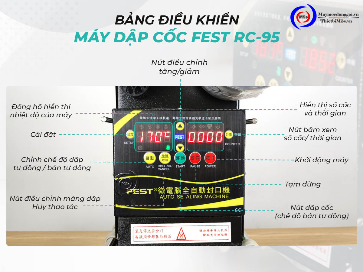 Bảng điều khiển máy dập cốc FEST RC 95 Bảng điều khiển máy dập cốc FEST RC 95