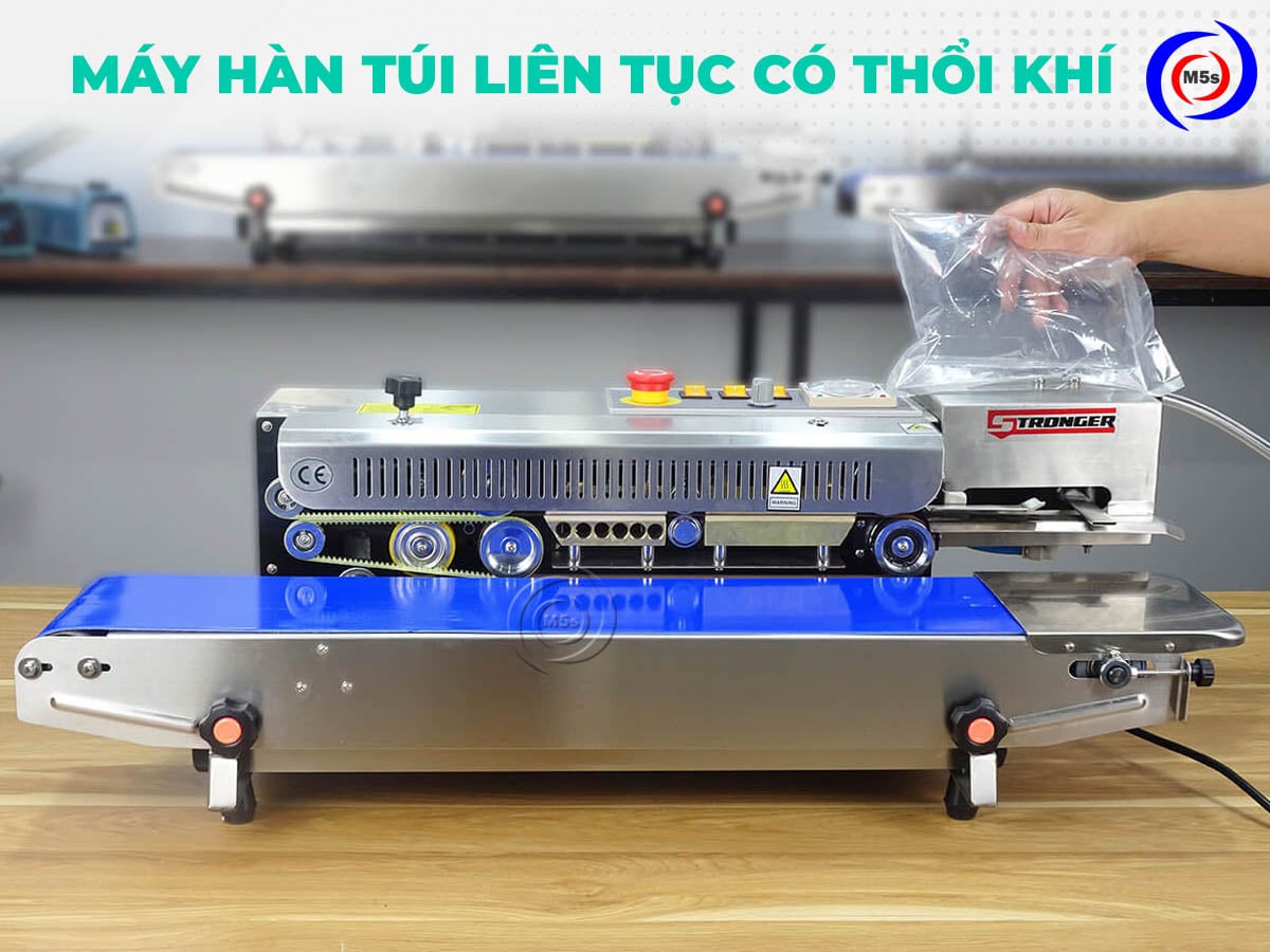 Máy hàn túi liên tục có thổi khí Máy hàn túi liên tục có thổi khí