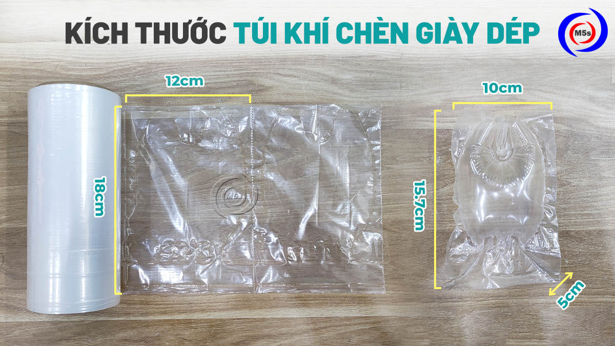 Kích thước túi đệm khí chèn giày dép D1 Kích thước túi đệm khí chèn giày dép D1
