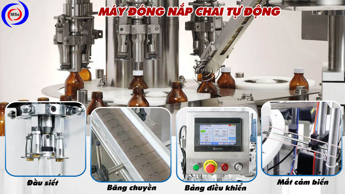 chi tiết máy đóng nắp chai tự động chi tiết máy đóng nắp chai tự động
