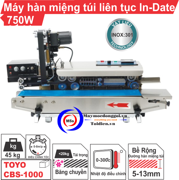 máy hàn miệng túi liên tục in date CBS-1000 máy hàn miệng túi liên tục in date CBS-1000
