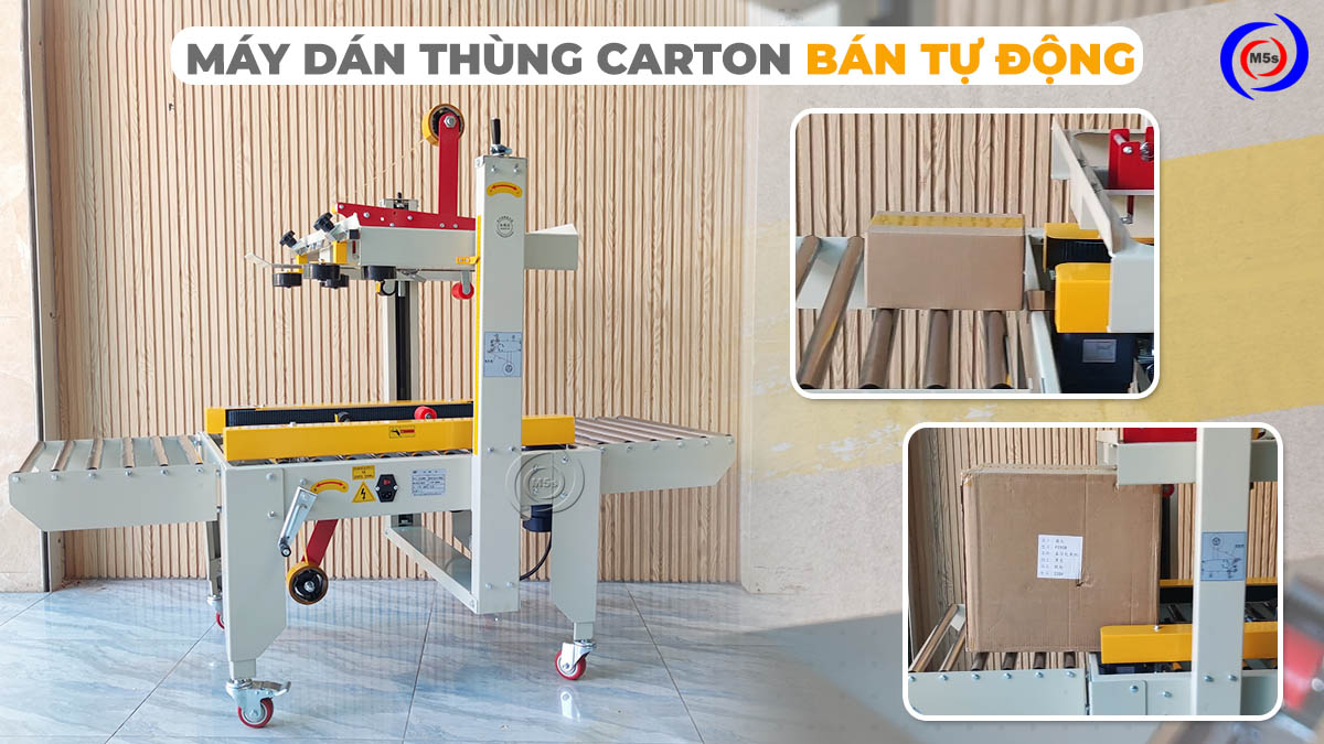 máy dán thùng carton bán tự động