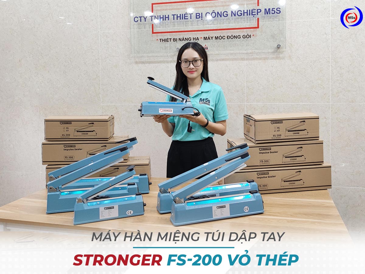Máy hàn miệng túi dập tay FS-200 vỏ thép tại Thiết bị M5s Máy hàn miệng túi dập tay FS-200 vỏ thép tại Thiết bị M5s