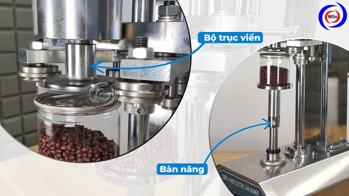 Bộ trục viền và bàn nâng của máy viền mí lon Bộ trục viền và bàn nâng của máy viền mí lon