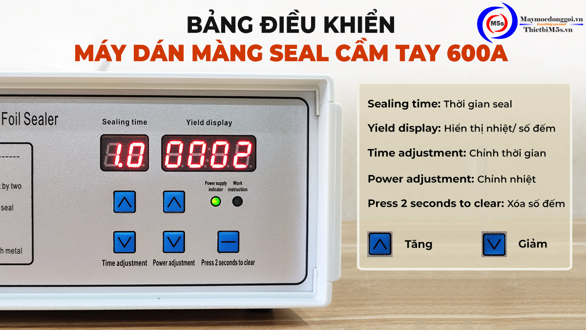Bảng điều khiển máy dán màng seal 600a Bảng điều khiển máy dán màng seal 600a