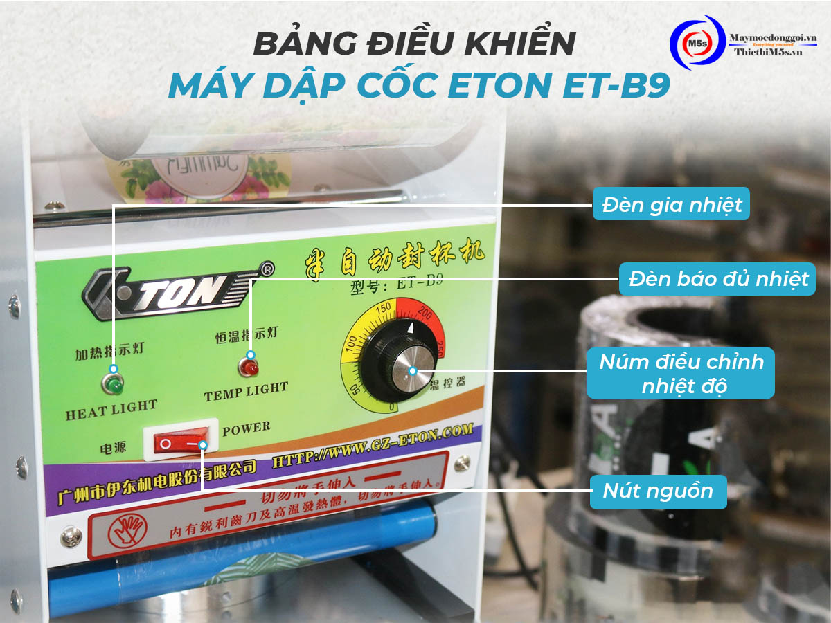 Bảng điều khiển máy ép miệng ly tự cuộn màng ETON B9 Bảng điều khiển máy ép miệng ly tự cuộn màng ETON B9