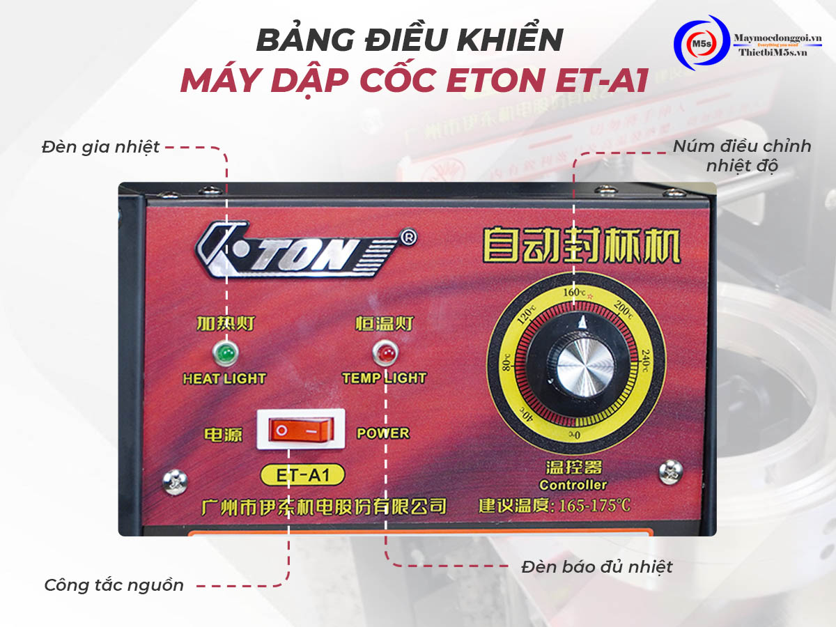 Bảng điều khiển máy dập cốc bán tự động ETON A1 Bảng điều khiển máy dập cốc bán tự động ETON A1
