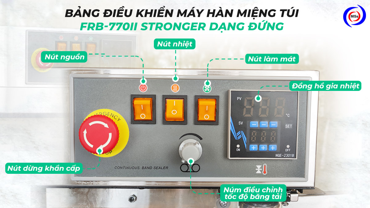 Bảng điều khiển máy hàn túi liên tục dạng đứng FRB-770II Bảng điều khiển máy hàn túi liên tục dạng đứng FRB-770II