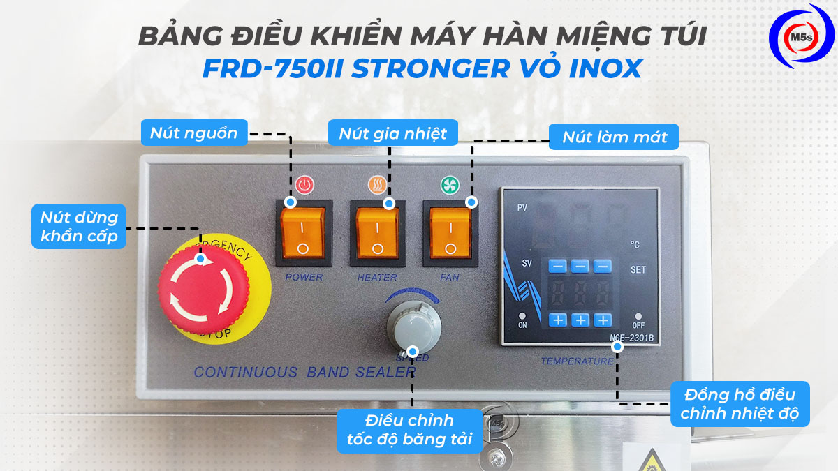 Bảng điều khiển máy hàn túi dạng đứng FRD-750II Bảng điều khiển máy hàn túi dạng đứng FRD-750II