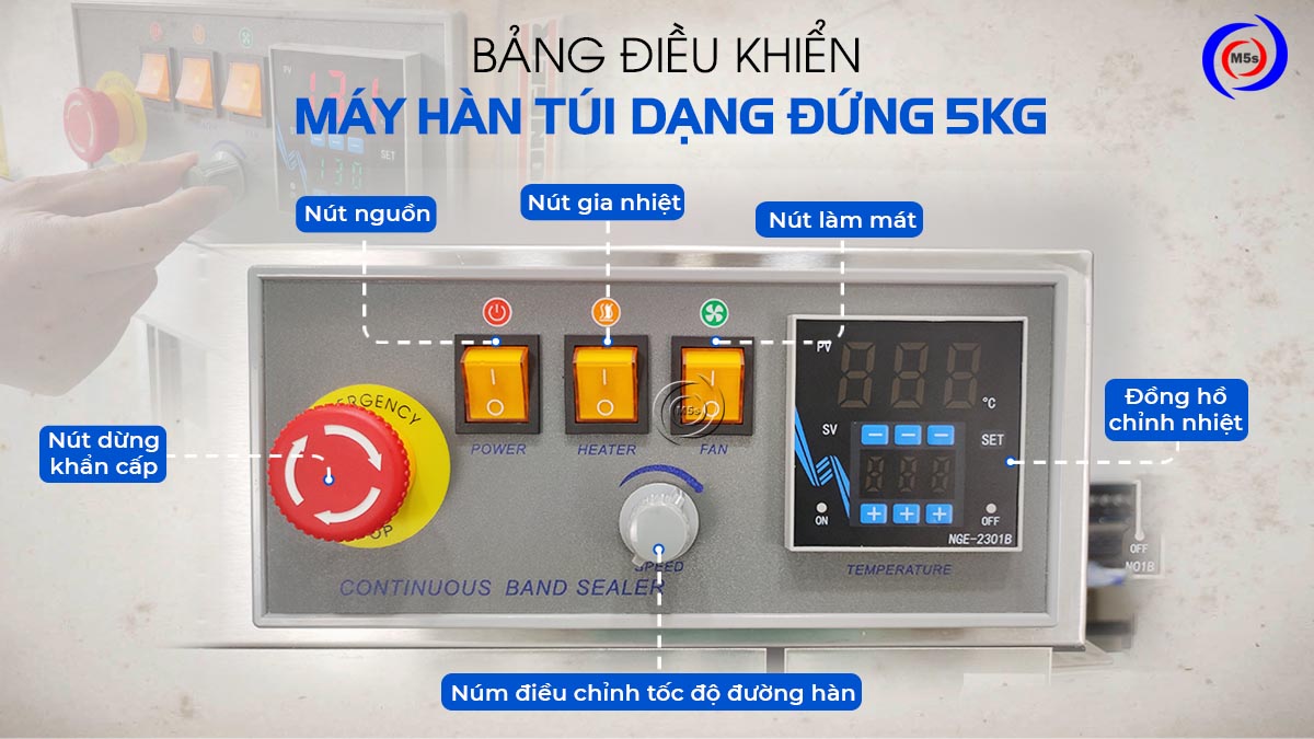 Bảng điều khiển máy hàn miệng túi dạng đứng 5kg FRB-770ID Stronger Bảng điều khiển máy hàn miệng túi dạng đứng 5kg FRB-770ID Stronger