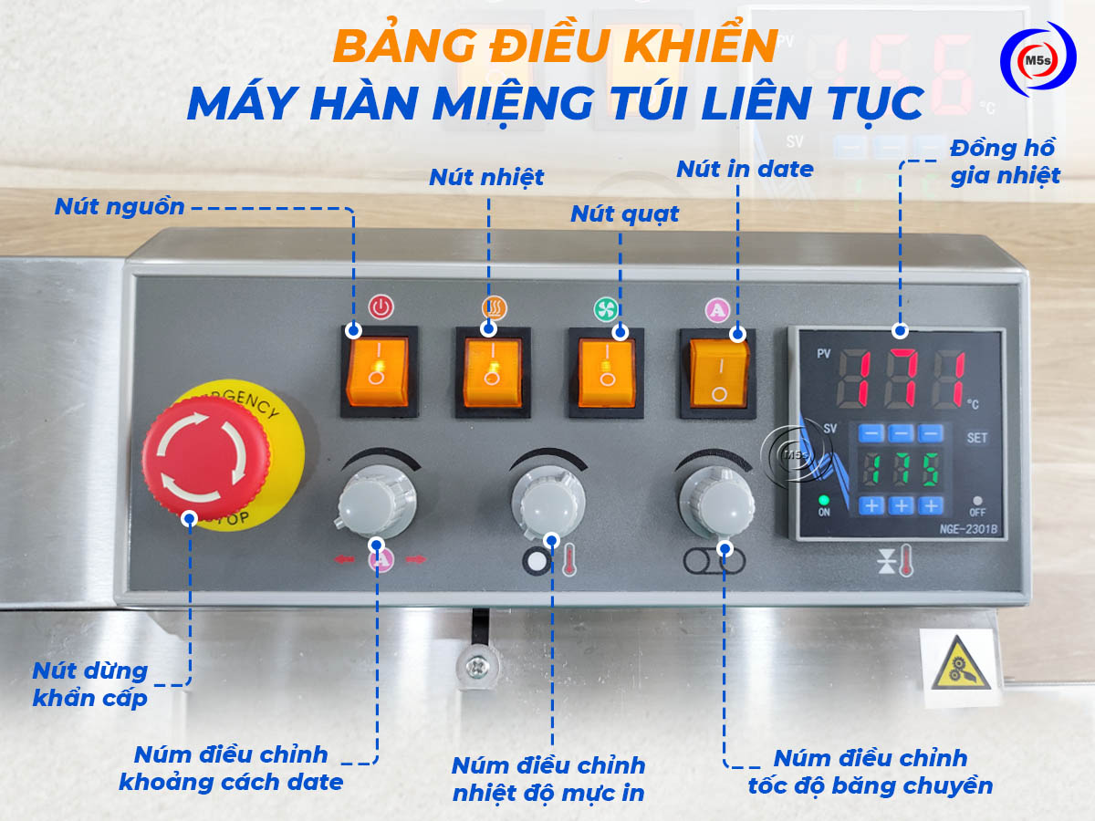 Đồng hồ gia nhiệt trên bảng điều khiển máy hàn túi Đồng hồ gia nhiệt trên bảng điều khiển máy hàn túi