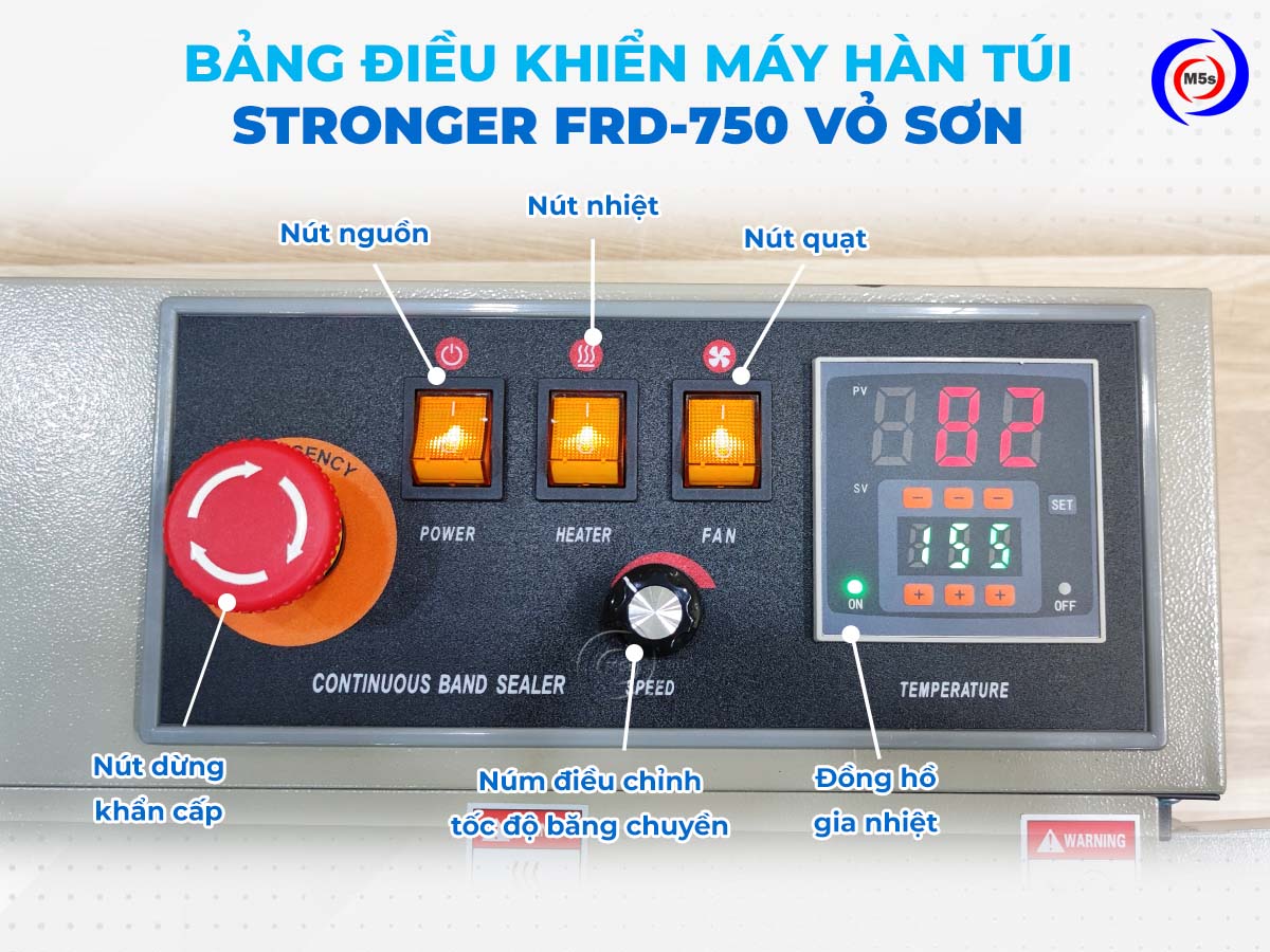 Bảng điều khiển máy hàn miệng túi Stronger FRD-750 Bảng điều khiển máy hàn miệng túi Stronger FRD-750