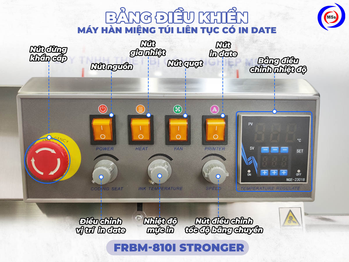 Bảng điều khiển máy hàn túi dạng đứng có in date FRBM-810ID Bảng điều khiển máy hàn túi dạng đứng có in date FRBM-810ID