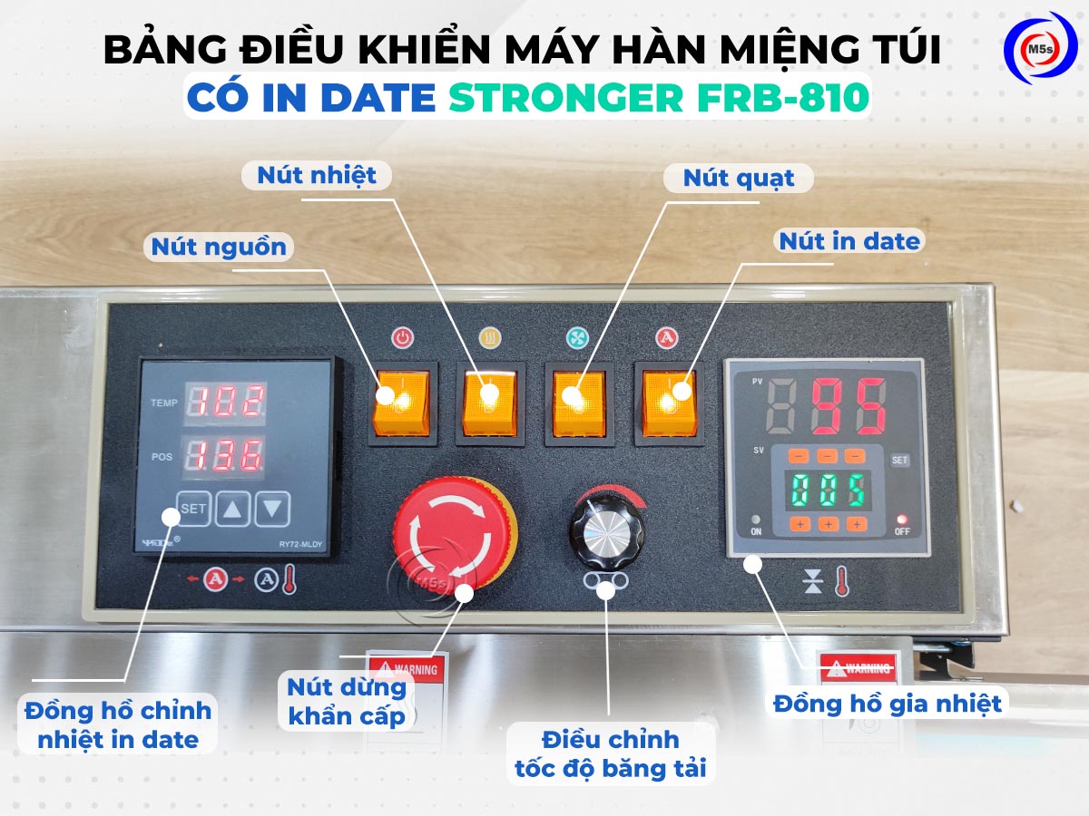 Bảng điều khiển máy hàn túi và in date Stronger FRB-810 Bảng điều khiển máy hàn túi và in date Stronger FRB-810