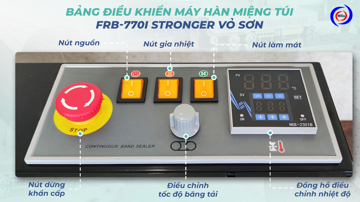 Bảng điều khiển máy hàn miệng túi FRB-770I vỏ sơn Bảng điều khiển máy hàn miệng túi FRB-770I vỏ sơn