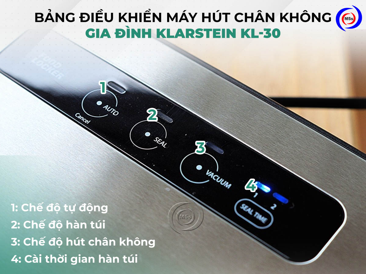 Bảng điều khiển máy hút chân không Klarstein KL-30 Bảng điều khiển máy hút chân không Klarstein KL-30