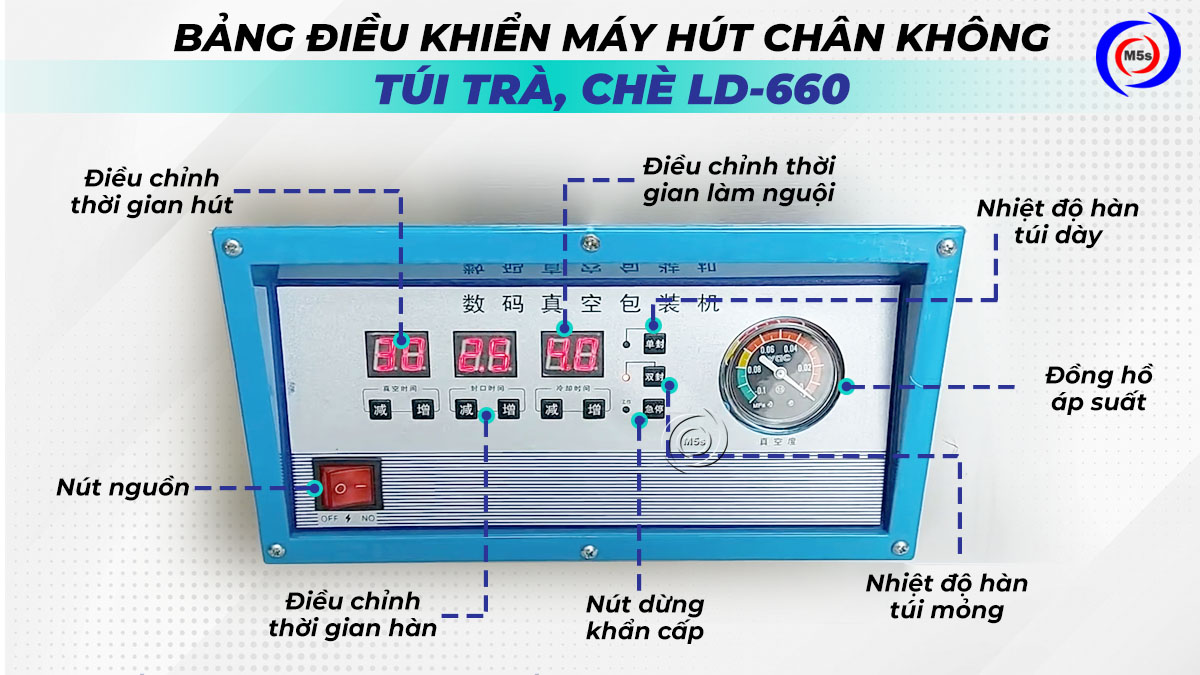Bảng điều khiển máy hút chân không túi chè LD-660 Bảng điều khiển máy hút chân không túi chè LD-660