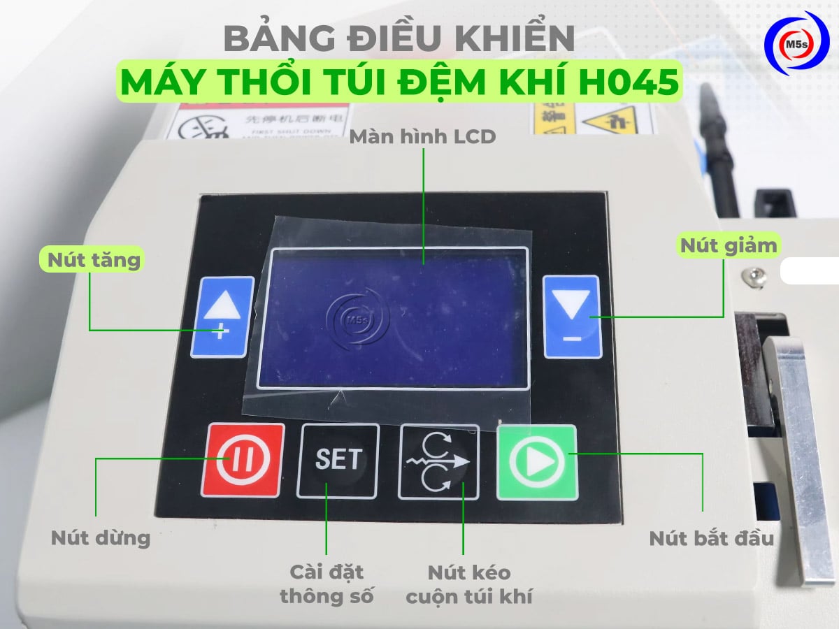 Bảng điều khiển của máy thổi túi khí H045 Bảng điều khiển của máy thổi túi khí H045