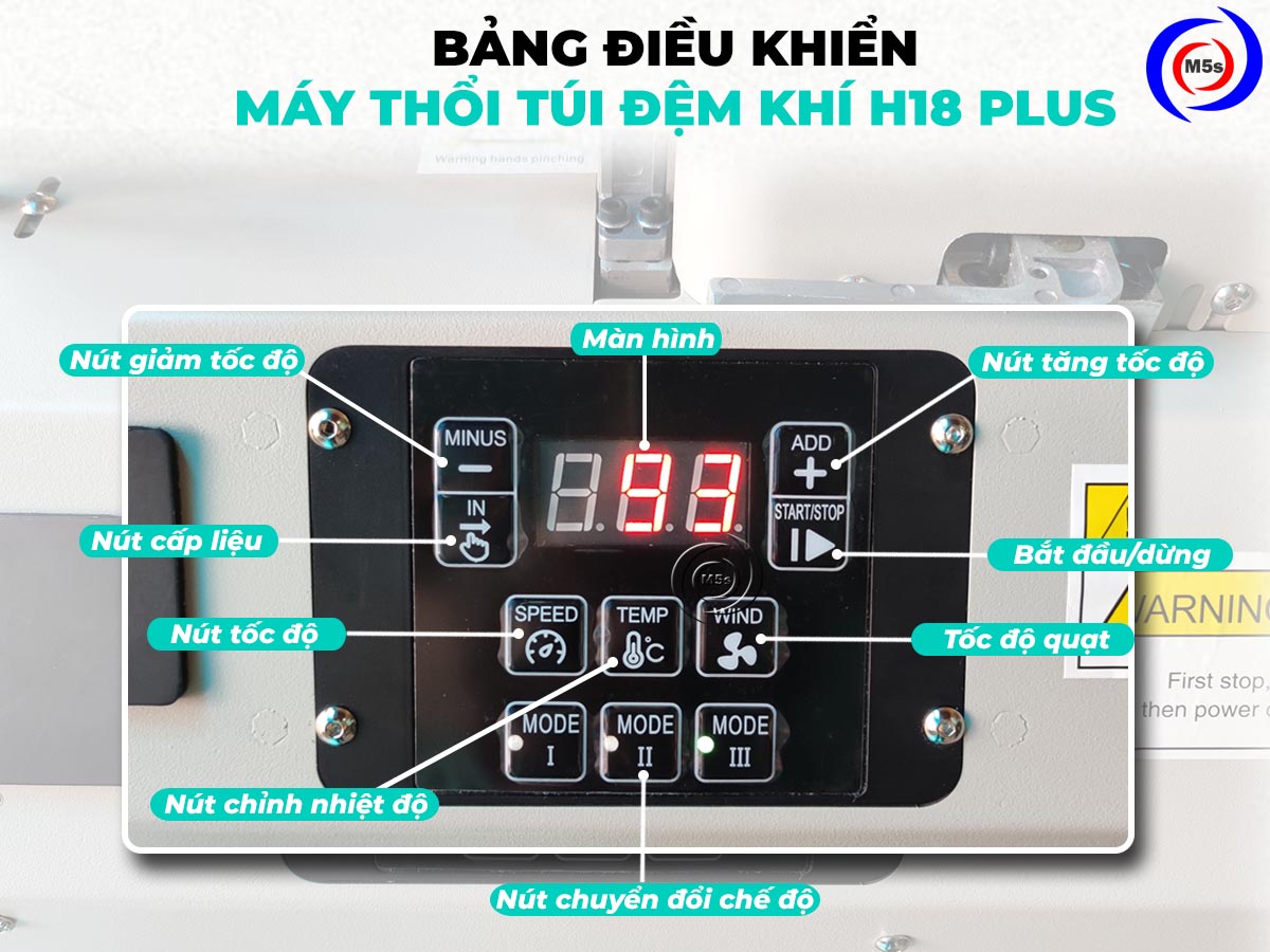 Bảng điều khiển máy thổi túi khí H18 Plus Bảng điều khiển máy thổi túi khí H18 Plus