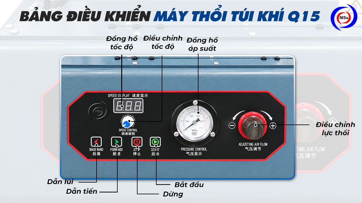 bảng điều khiển máy thổi túi khí dạng cột Q15 bảng điều khiển máy thổi túi khí dạng cột Q15
