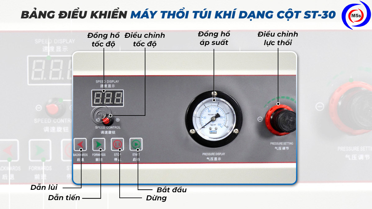 Bảng điều khiển máy thổi túi cột khí ST-30 Bảng điều khiển máy thổi túi cột khí ST-30