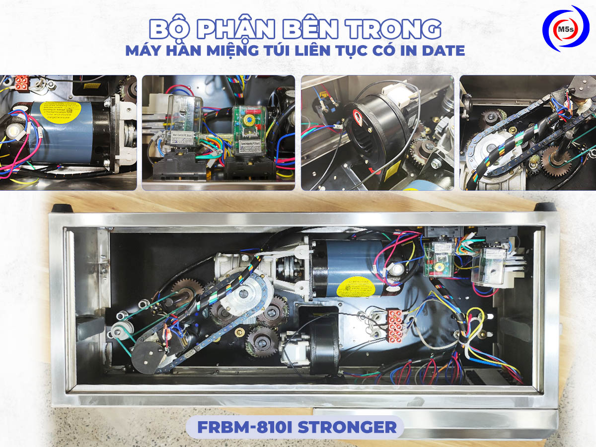 Bộ phận bên trong máy hàn túi liên tục dạng đứng có in date FRBM-810ID Bộ phận bên trong máy hàn túi liên tục dạng đứng có in date FRBM-810ID