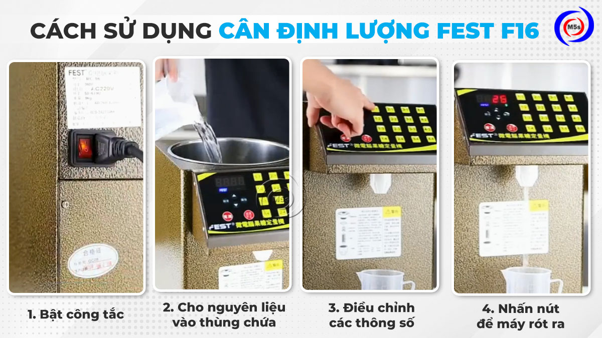 các bước sử dụng cân định lượng đường FEST F16 các bước sử dụng cân định lượng đường FEST F16
