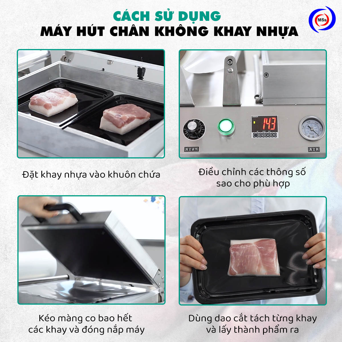 Sử dụng máy hút chân không thực phẩm 2 khay Sử dụng máy hút chân không thực phẩm 2 khay