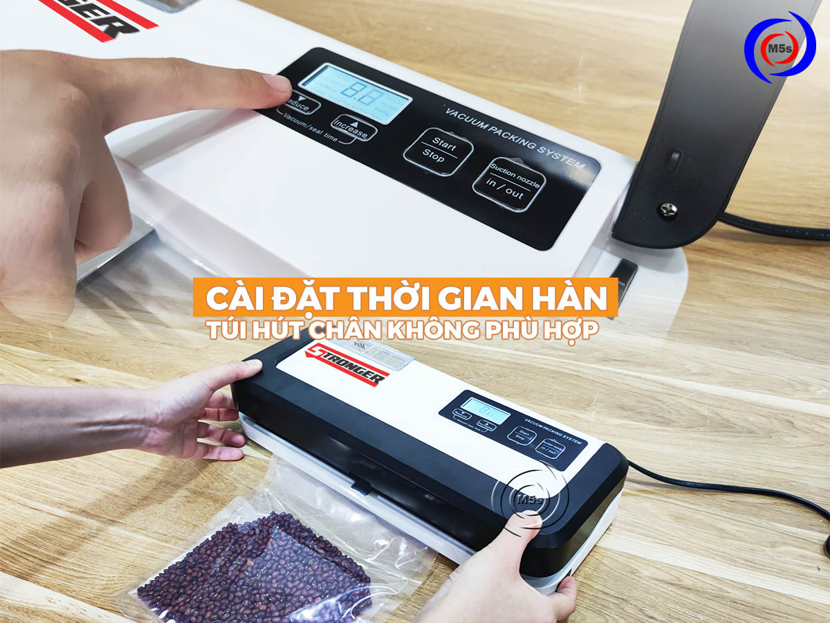 Cài đặt thời gian hàn túi hút chân không phù hợp Cài đặt thời gian hàn túi hút chân không phù hợp