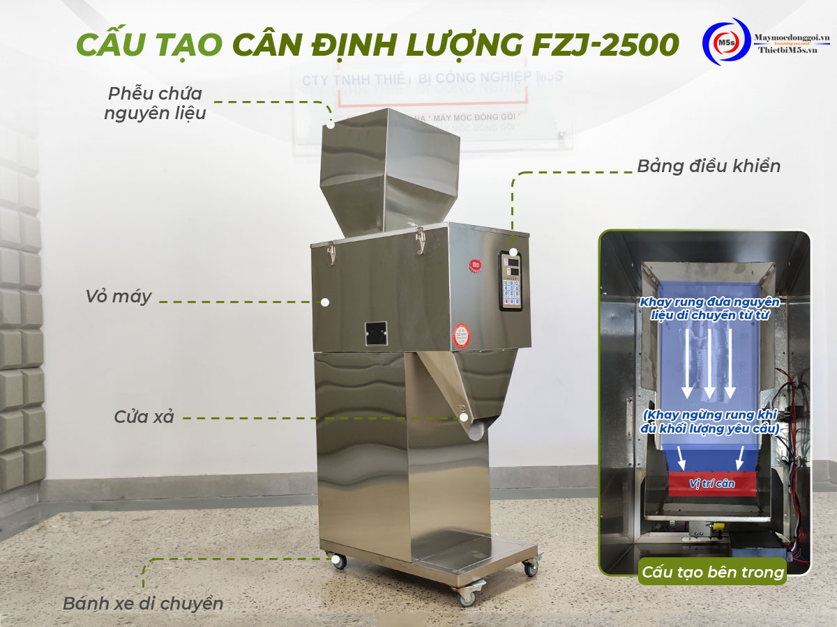 Cấu tạo máy cân định lượng điện tử 2500g Cấu tạo máy cân định lượng điện tử 2500g