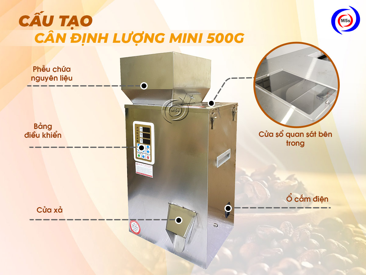 Cấu tạo máy cân định lượng 500g Cấu tạo máy cân định lượng 500g